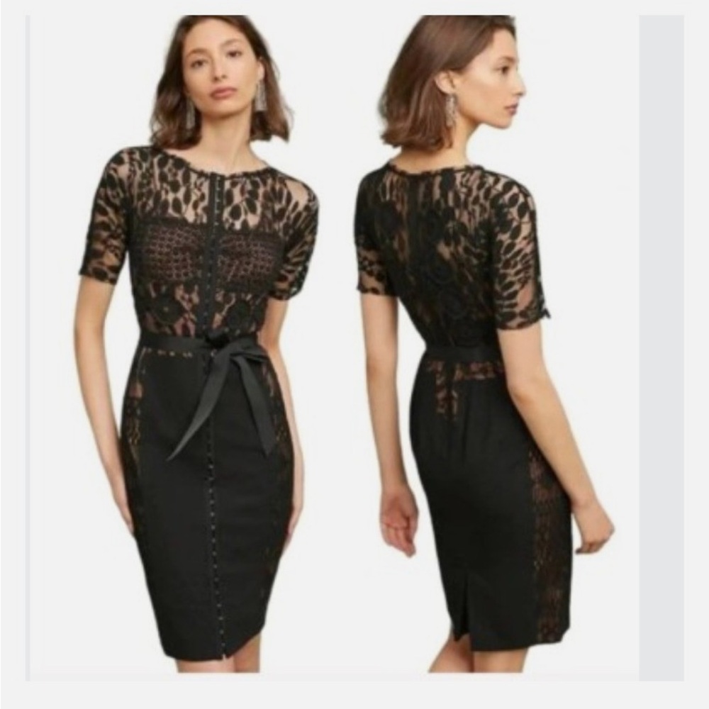 Byron Lars Carissima black midi lace corset dress NWT